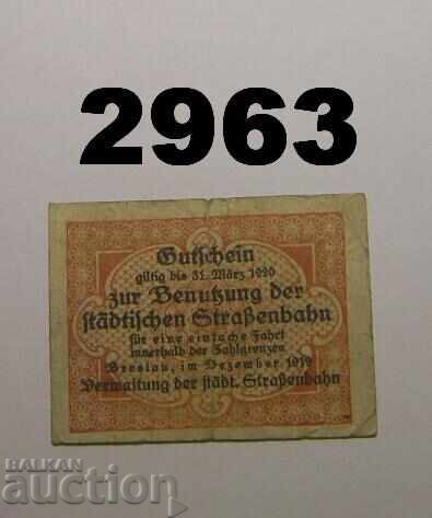 Βρότσλαβ (Breslau) 1919 Εισιτήριο Τραμ