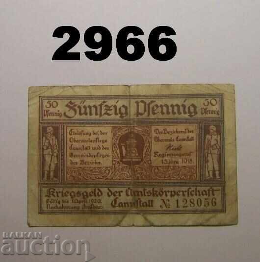 Cannstadt Amtskörperschaft 50 pfennig 1918 Германия Cannstadt Amtskörperschaft 50 pfennig 1918 Германия