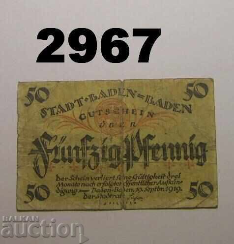 Baden-Baden 50 pfennig 1919 Германия Baden-Baden 50 pfennig 1919 Германия