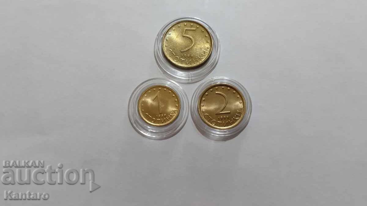 Coin - BULGARIA - 1 ; 2; 5 Cents - 1999 - UNC with price 8.00 BGN | € 4.09 Coin - BULGARIA - 1 ; 2; 5 Cents - 1999 - UNC with price 8.00 BGN | € 4.09