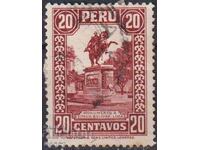 Σφραγισμένη γραμματόσημο Μνημείο του Σιμόν Μπολίβαρ 1934 από το Περού