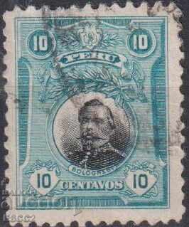 Timbrul poștal timbrat Francisco Bolognesi Cervantes 1918 din Peru Timbrul poștal timbrat Francisco Bolognesi Cervantes 1918 din Peru