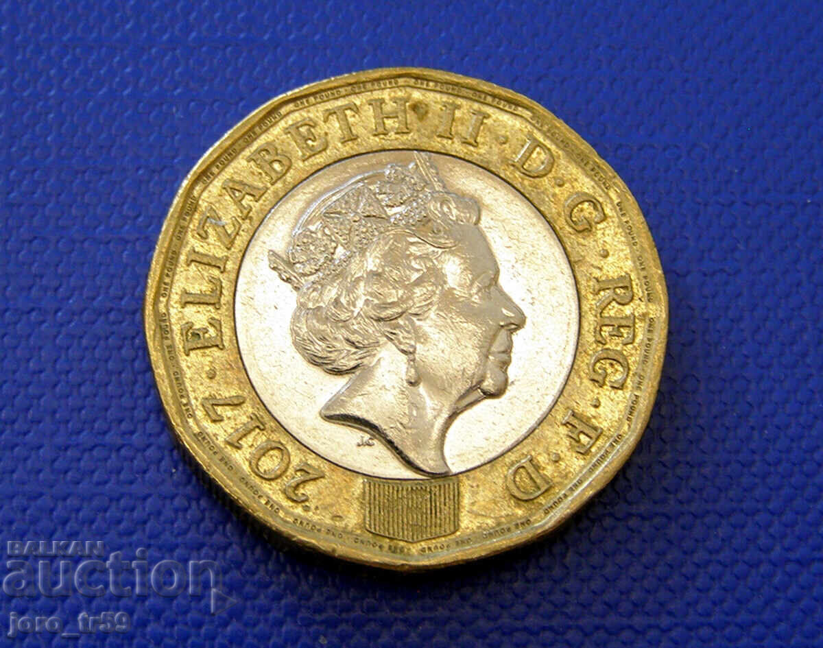 United Kingdom 1 Pound 2017 with price 4.00 BGN | € 2.05