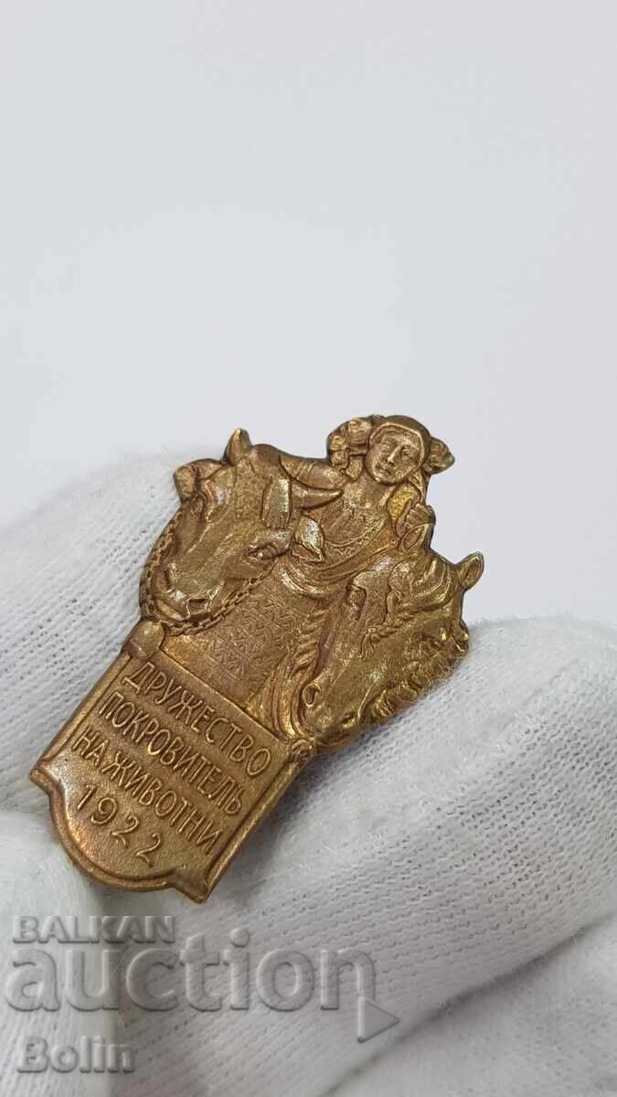 Доставка на Рядък царски знак, значка Покровител на Животните 1922