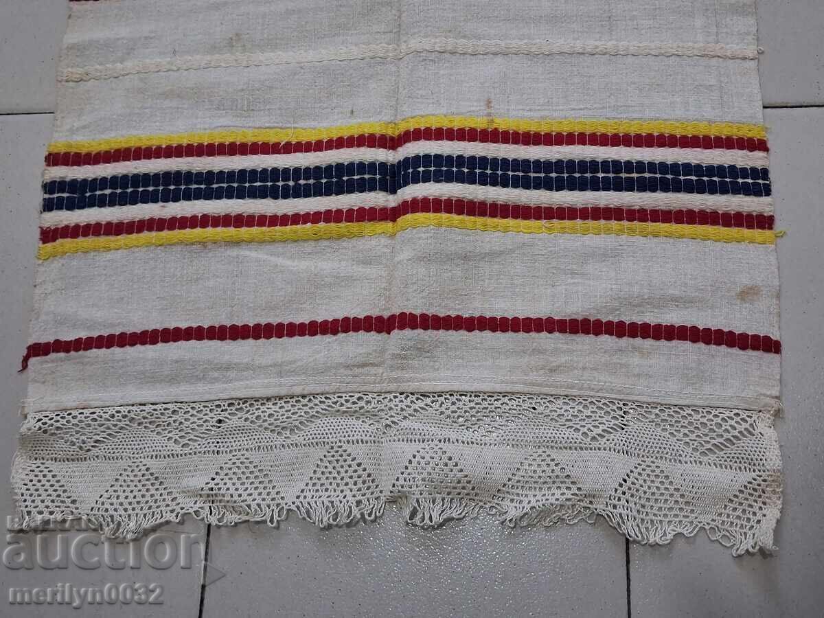 Παλιά πετσετάκι με δαντέλα 1.98/40εκ. κεντητό κέντημα - 6