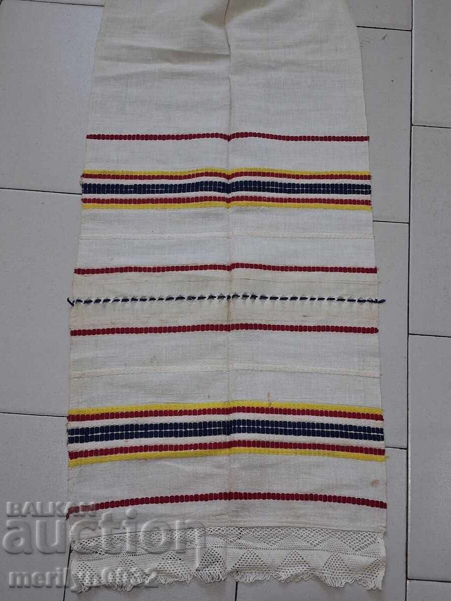 Παλιά πετσετάκι με δαντέλα 1.98/40εκ. κεντητό κέντημα - 7