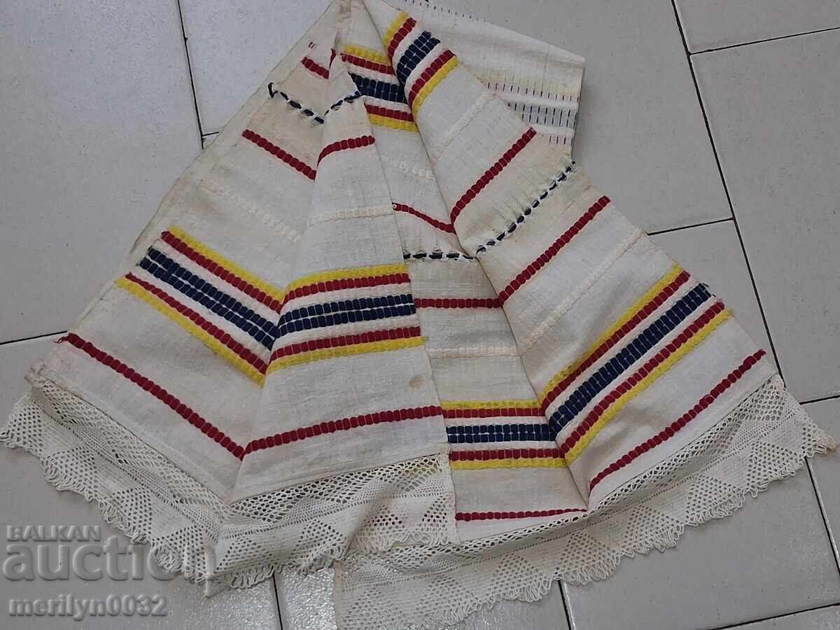 Παλιά πετσετάκι με δαντέλα 1.98/40εκ. κεντητό κέντημα
