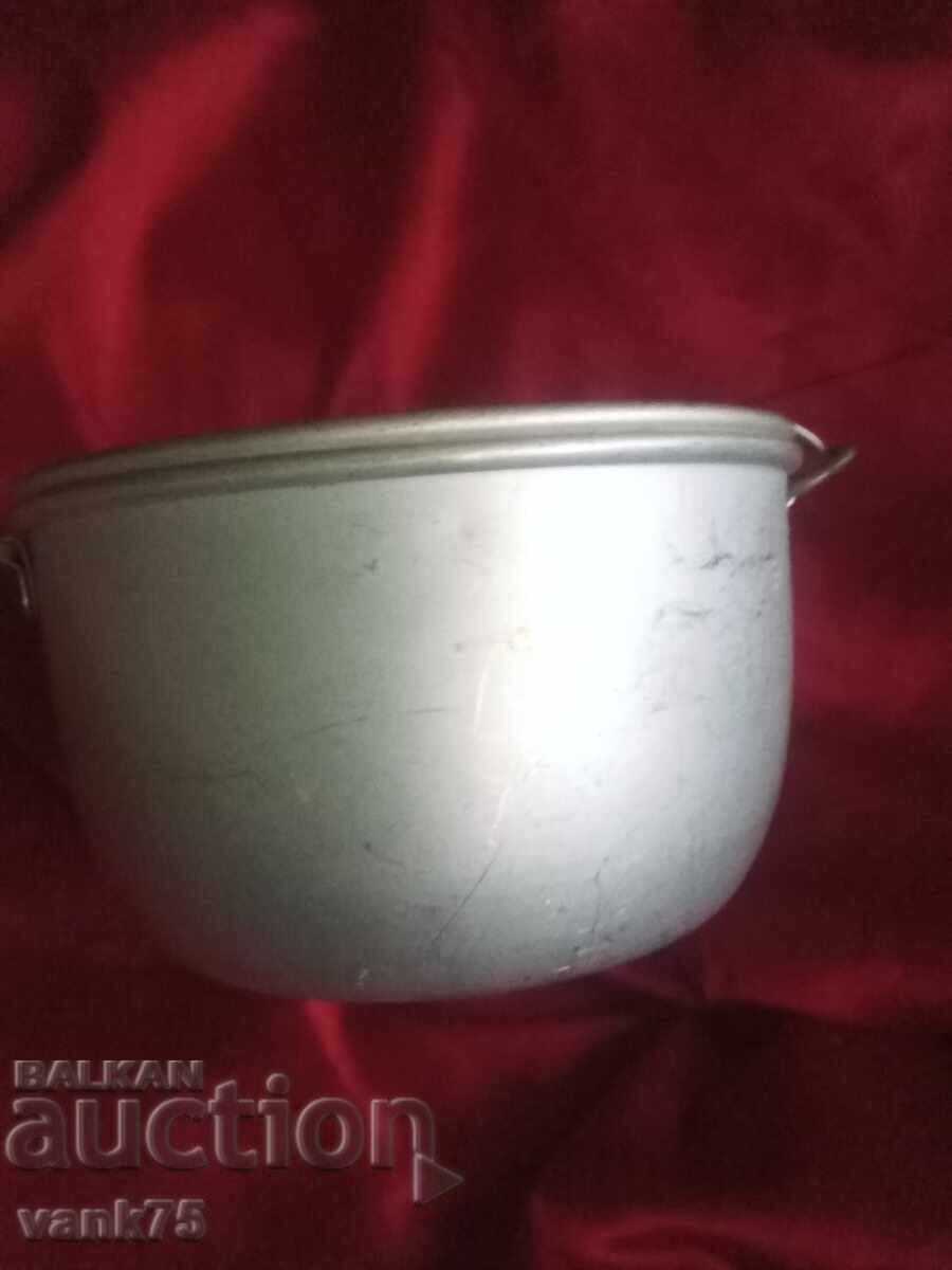 Δημοπρασία Αλουμινένιο στρατιωτικό δοχείο φαγητού με πιάτο