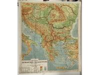 1937 HARTĂ A PENINSULEI BALCANICE REGATUL BULGARIEI EXCELENTĂ