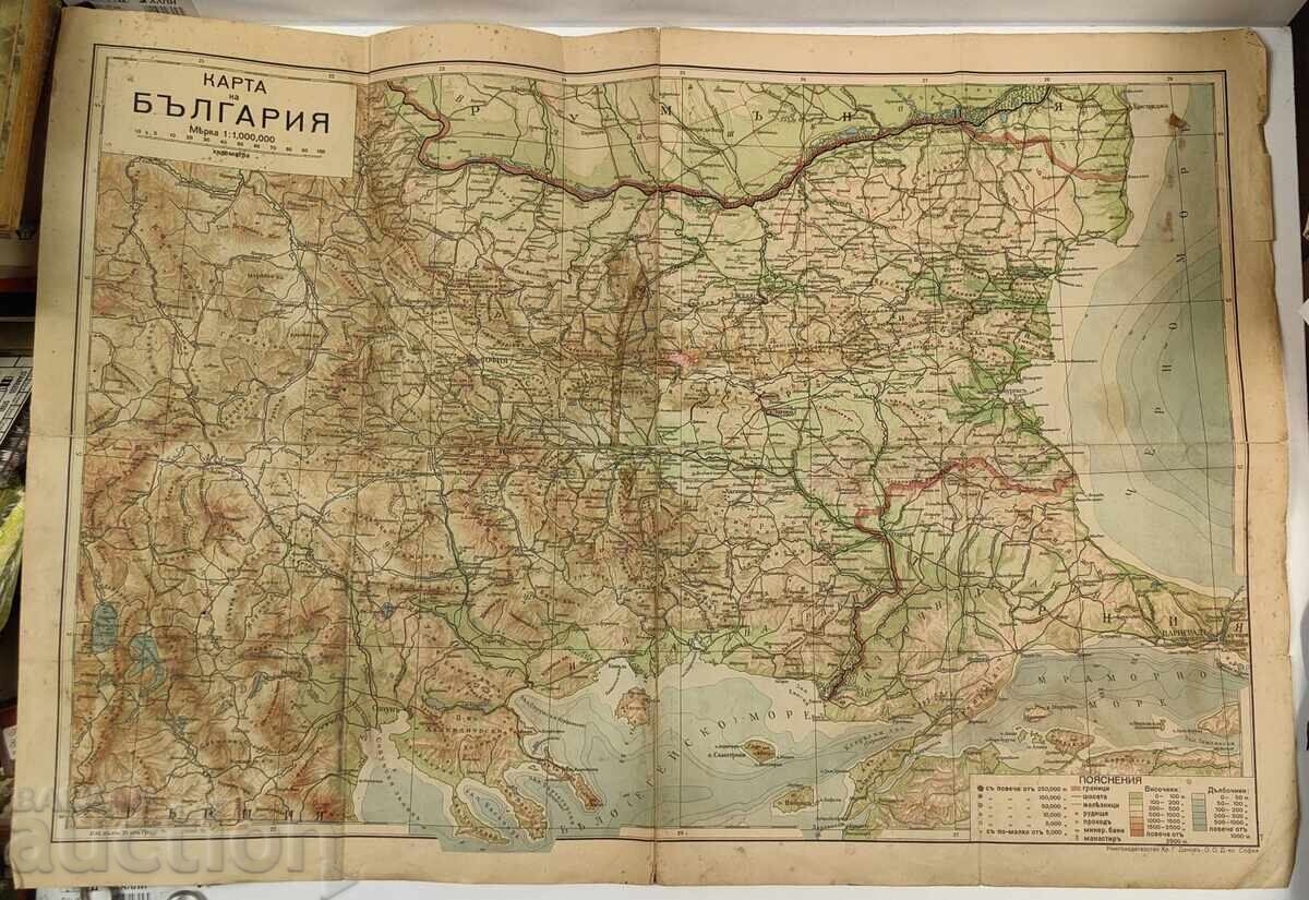 HARTĂ GEOGRAFICĂ AUTENTICĂ A REGATULUI BULGARIEI HARTĂ GEOGRAFICĂ AUTENTICĂ A REGATULUI BULGARIEI