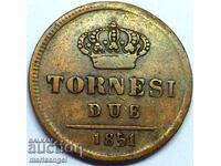 2 Tornesi 1851 Ιταλία Ferdinand I - ποιότητα