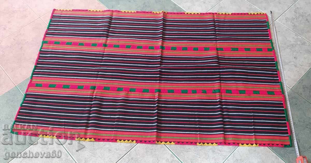 Ethnic wool rug checkered 75/120cm