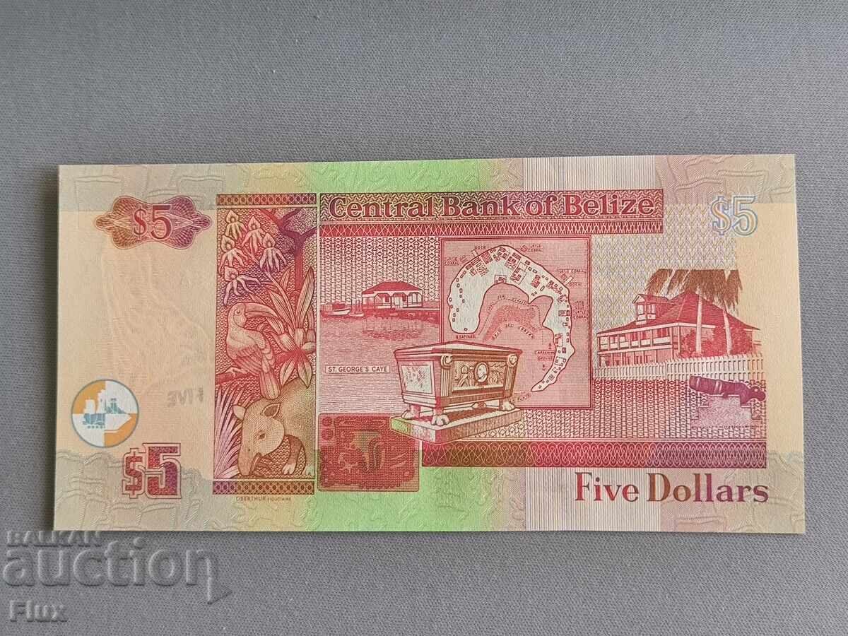 Банкнота - Белиз - 5 долара UNC | 2020г. с цена 23.00 лв. | € 11.76