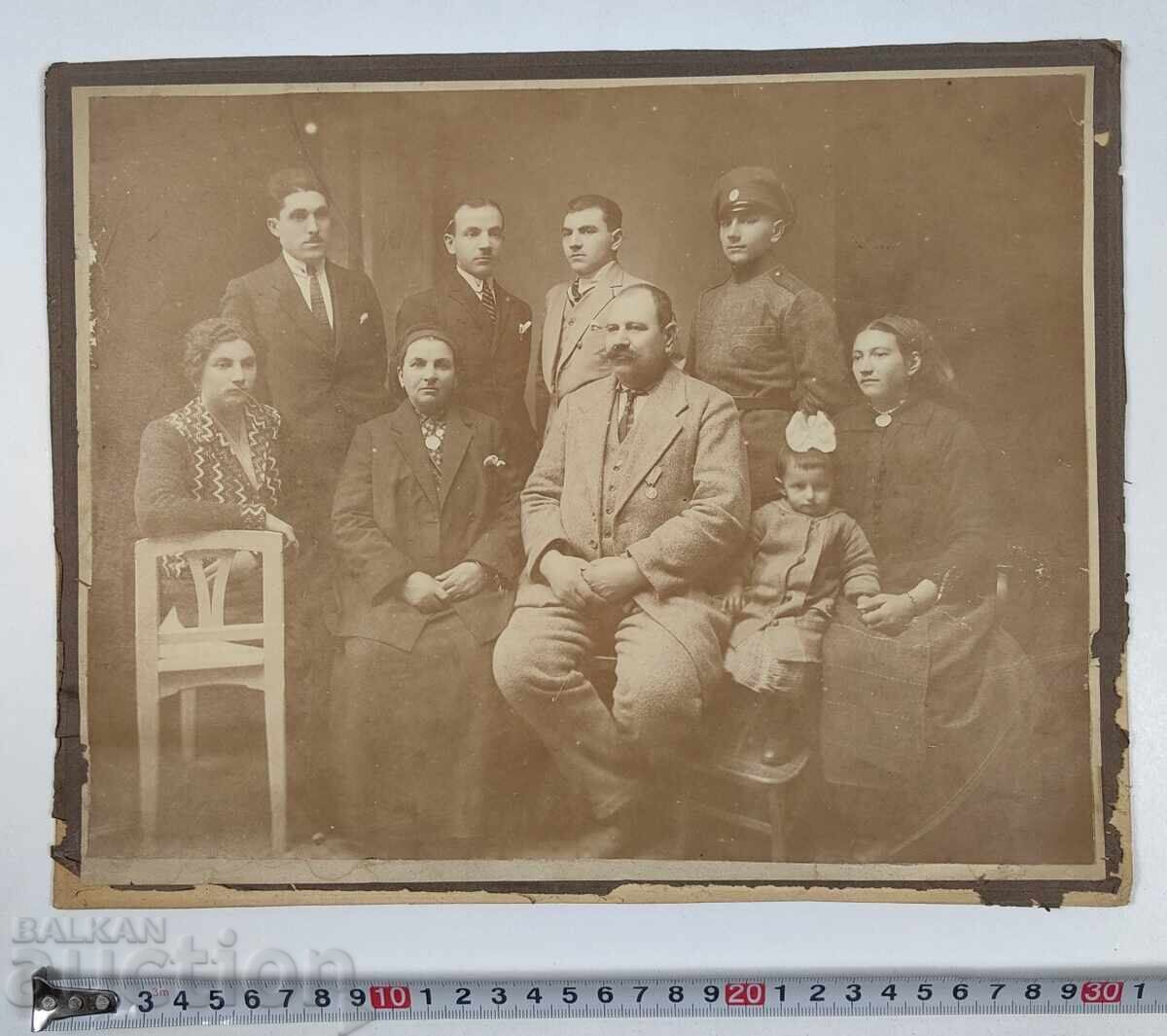 MEDAL ORDER FERDINAND OLD LARGE PHOTO CARDBOARD - 5 MEDAL ORDER FERDINAND OLD LARGE PHOTO CARDBOARD - 5