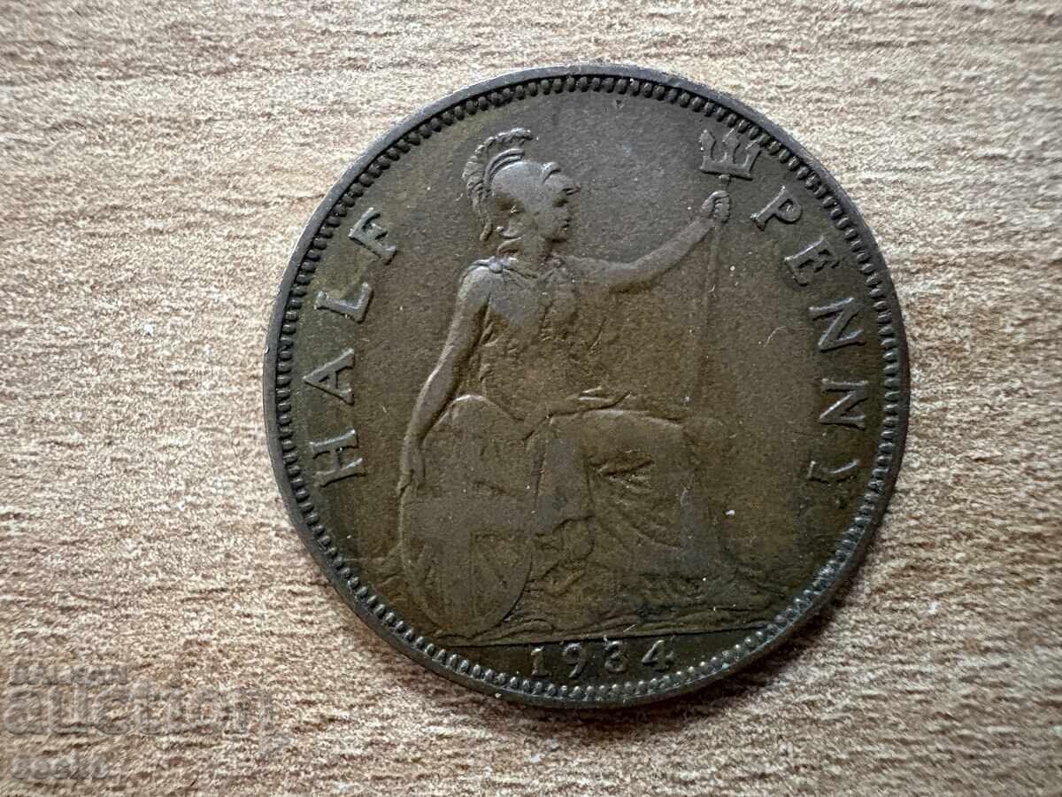 Ηνωμένο Βασίλειο - 1/2 πένες (1934) Ηνωμένο Βασίλειο - 1/2 πένες (1934)