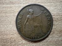 Ηνωμένο Βασίλειο - 1/2 πένες (1934)