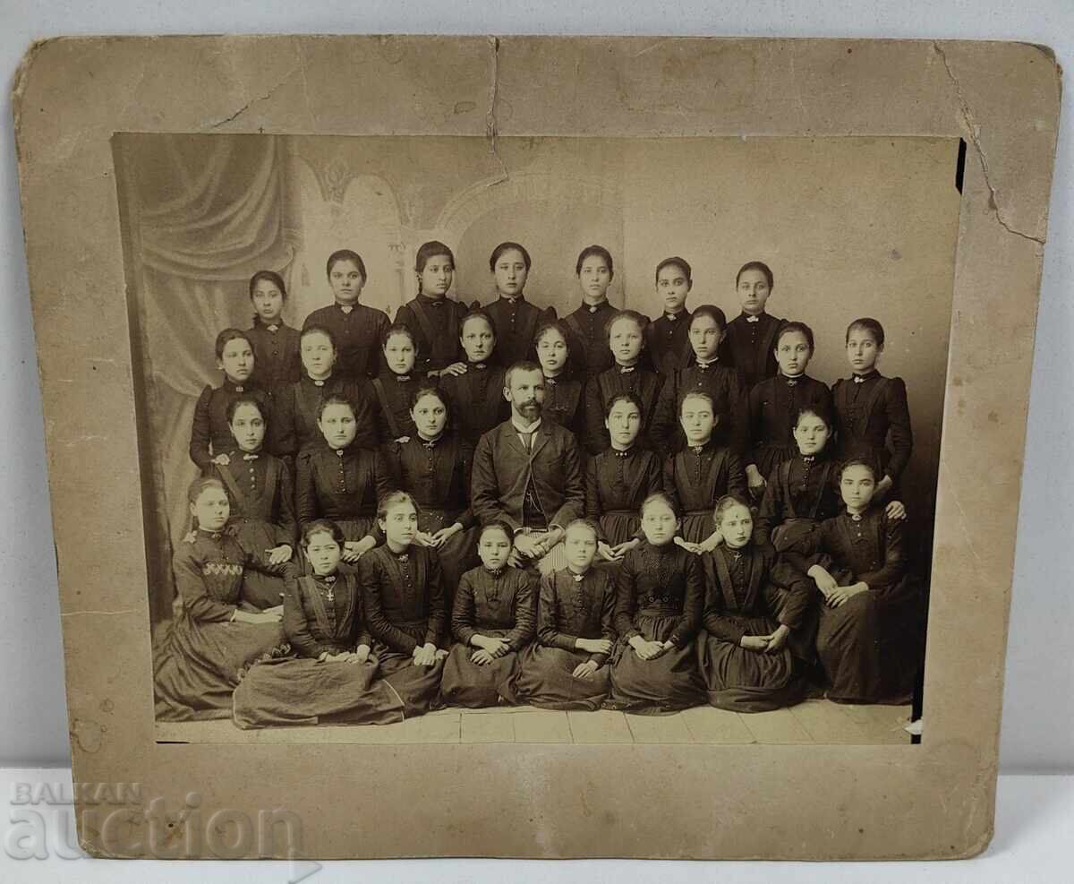 SFÂRȘITUL SECOLULUI AL 19-LEA ELEVI PROFESOR FOTOGRAFIE VECHE MARE CARTON SFÂRȘITUL SECOLULUI AL 19-LEA ELEVI PROFESOR FOTOGRAFIE VECHE MARE CARTON