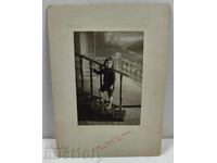 1912 COPIL BĂIAT POZĂ VECHE FOTOGRAFIE CARTON