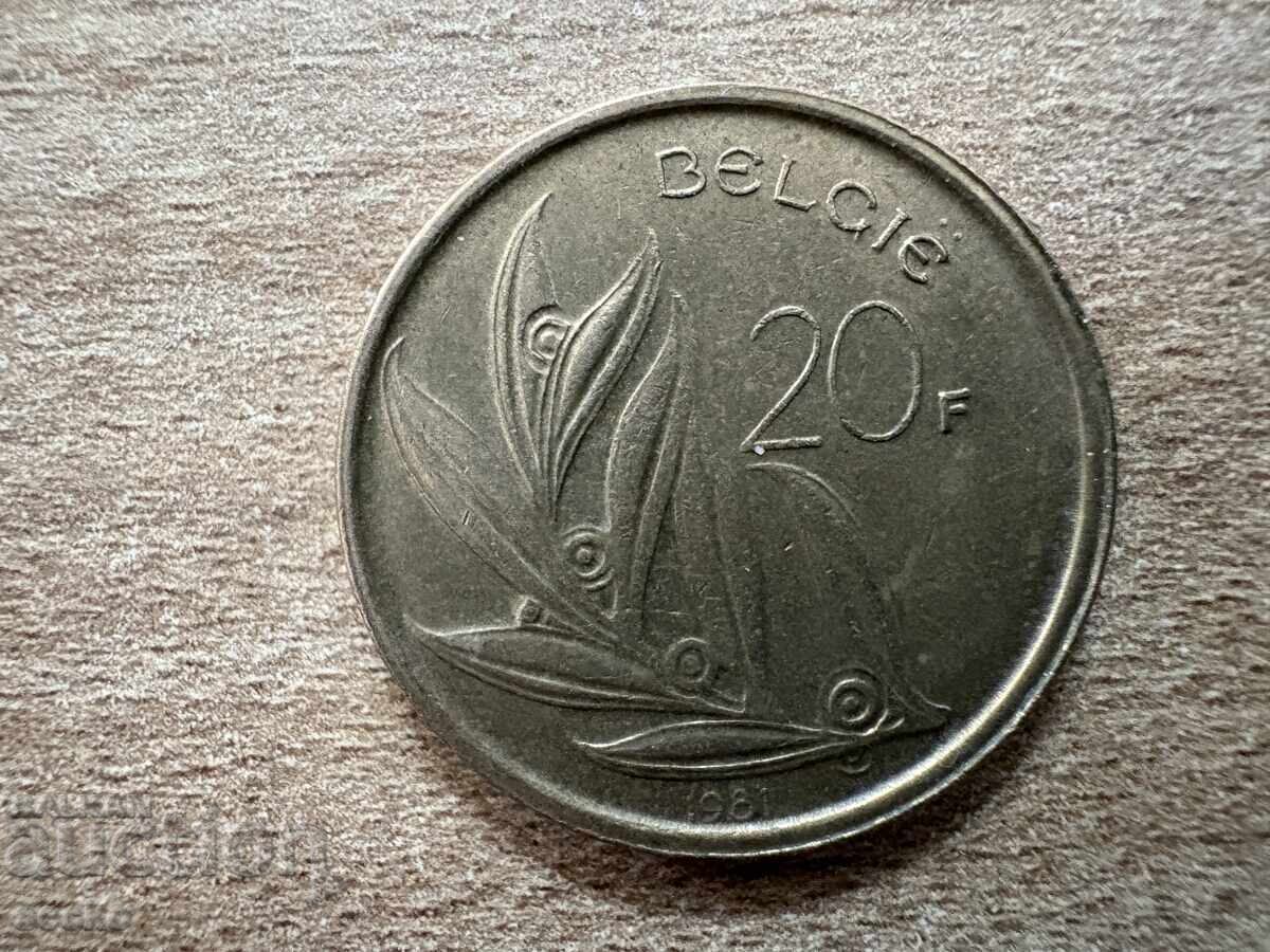 Белгия - 20 франкa (1981) - BELGIE Белгия - 20 франкa (1981) - BELGIE
