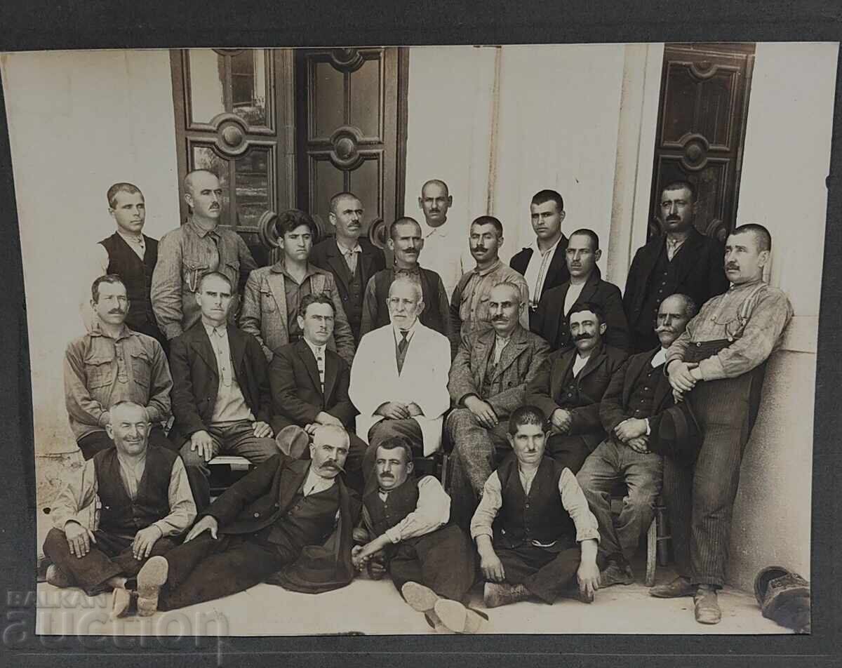 MEN OLD LARGE GROUP PHOTO PHOTOGRAPH CARDBOARD with price 19.00 BGN | € 9.71