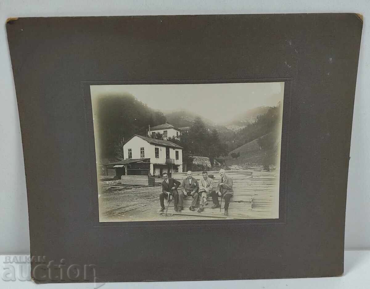 SAWMILL OLD LARGE PHOTO PHOTOGRAPH CARDBOARD