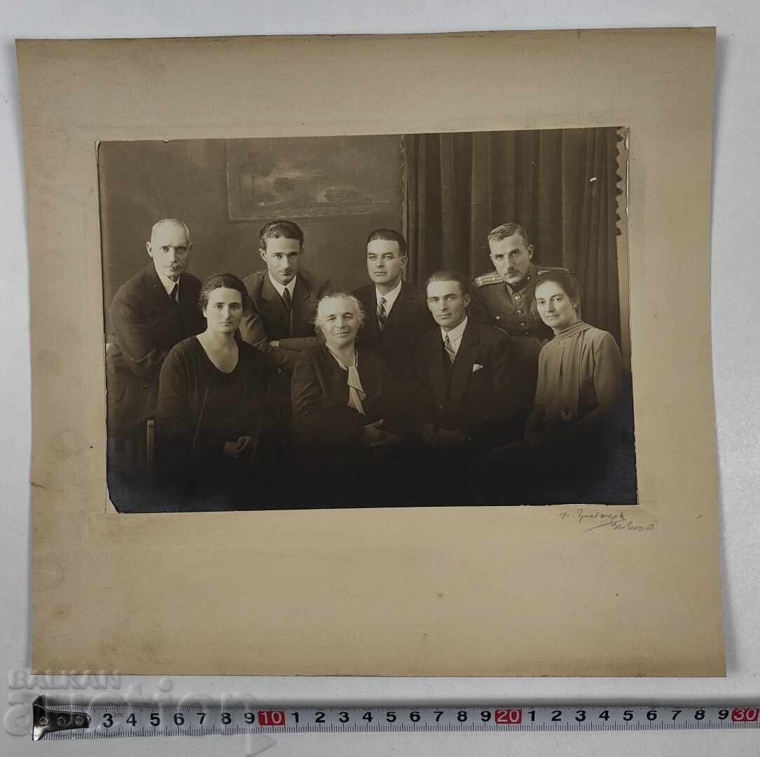 Доставка на ОФИЦЕР СТАРА ГОЛЯМА СЕМЕЙНА СНИМКА ФОТОГРАФИЯ КАРТОН