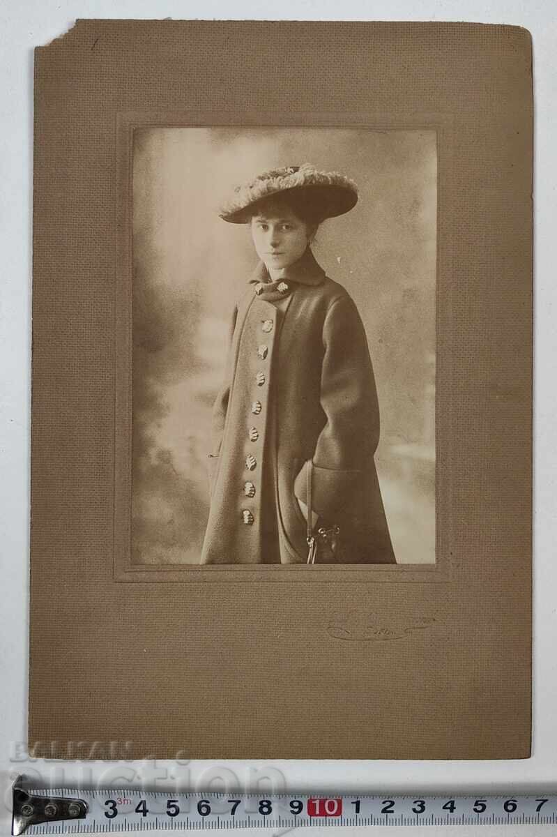 SOFIA FEMEIE DOAMNĂ VECHE POZĂ FOTOGRAFIE CARTON - 6