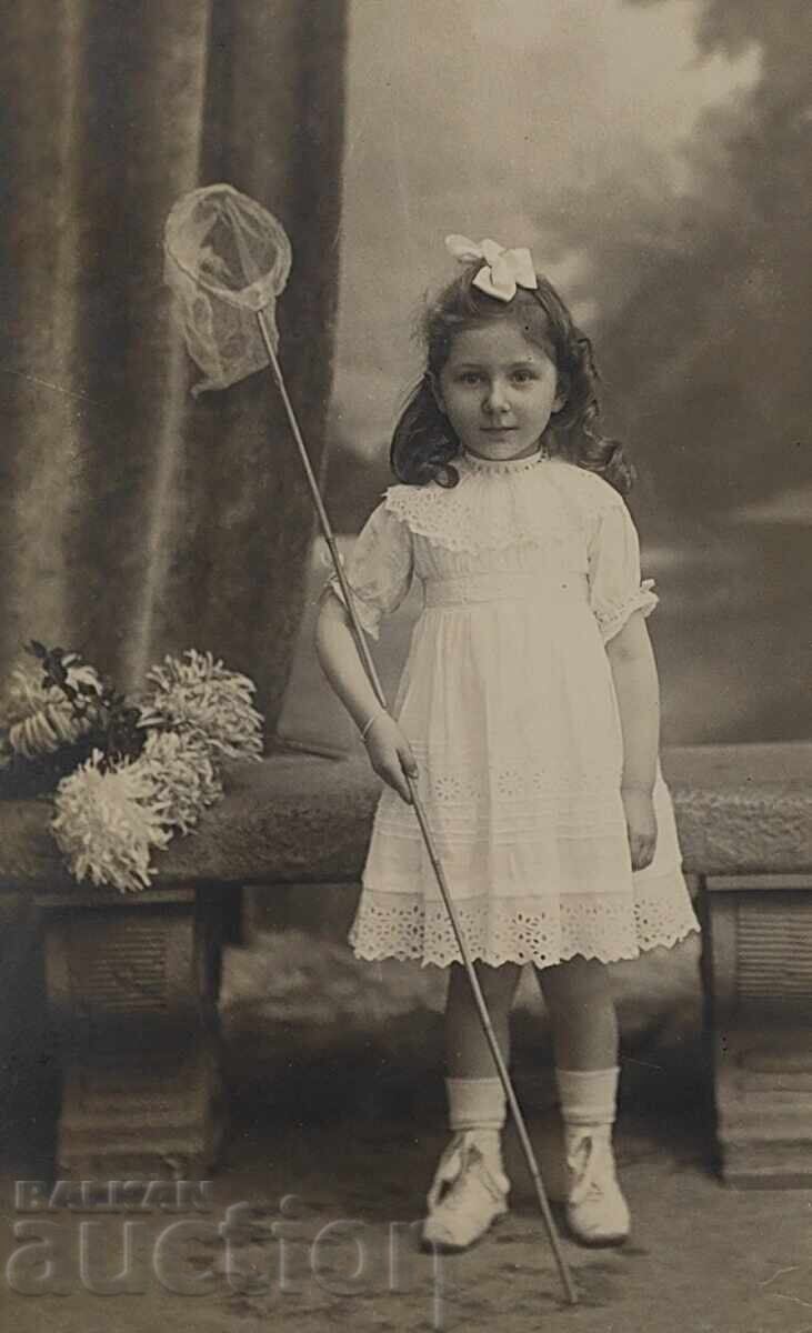 ÎNCEPUTUL SECOLULUI AL XX-LEA FETIȚĂ FLUTURI FOTOGRAFIE CARTON - 5