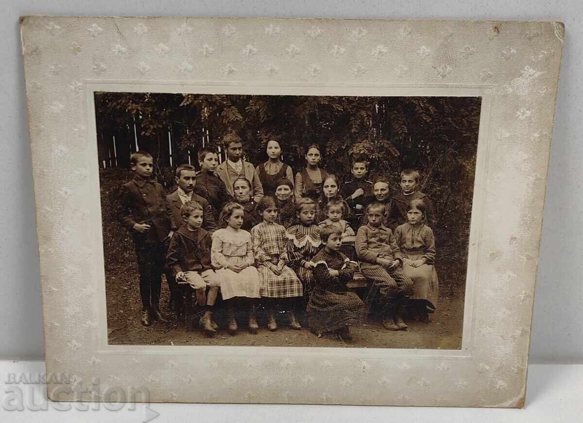 1904 STUDENTS TEACHER SCHOOL OLD SCHOOL PHOTO CARD