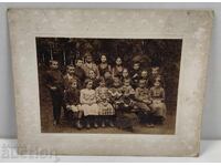 1904 ELEVI PROFESOR ȘCOALĂ FOTOGRAFIE VECHE DE ȘCOALĂ CARTON