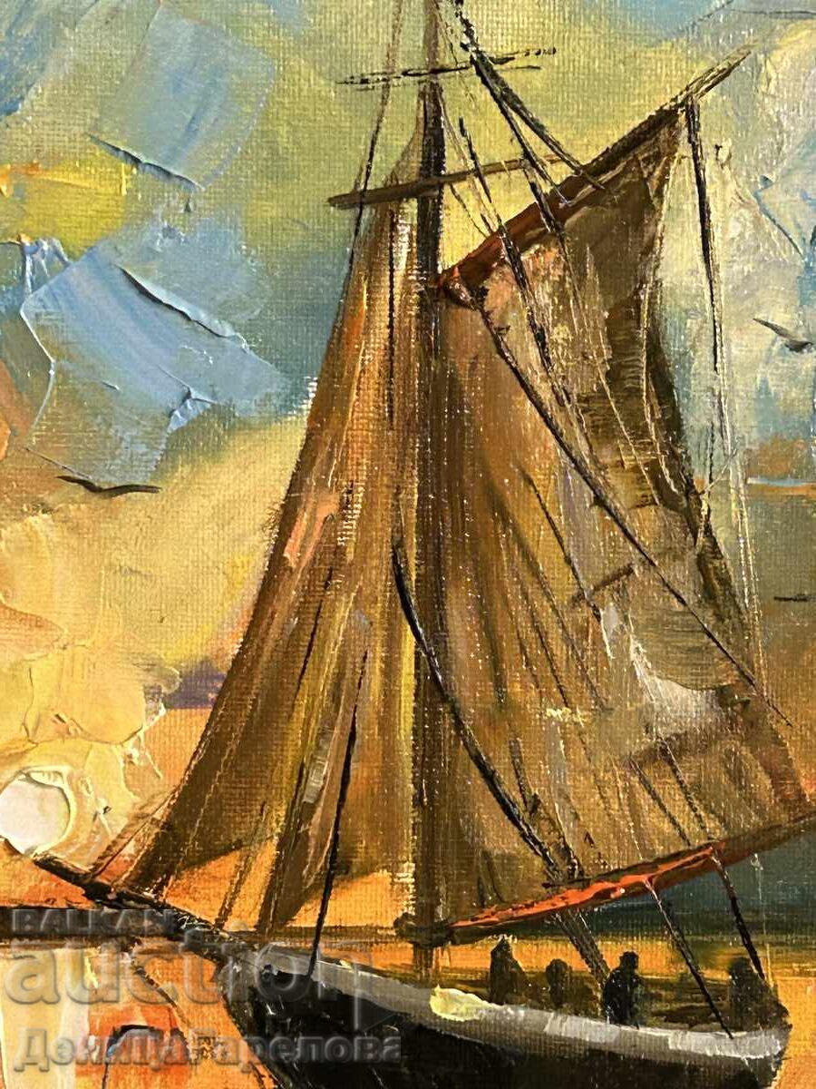 Denitsa Garelova painting 30/40 "Sea Sunset" with price 120.00 BGN | € 61.36 Denitsa Garelova painting 30/40 "Sea Sunset" with price 120.00 BGN | € 61.36