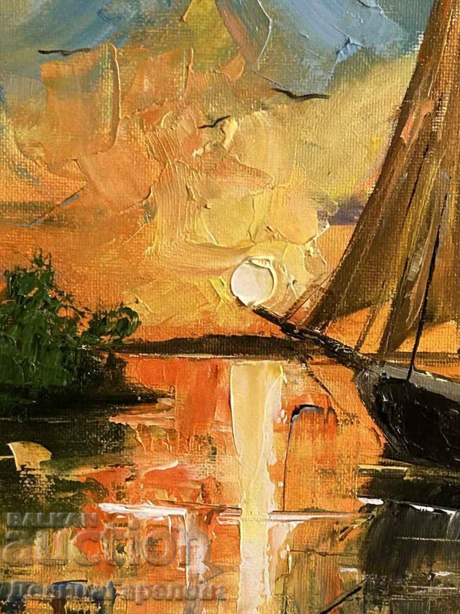 Auction Denitsa Garelova painting 30/40 "Sea Sunset" Auction Denitsa Garelova painting 30/40 "Sea Sunset"