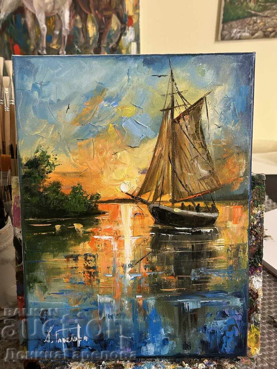 Denitsa Garelova painting 30/40 "Sea Sunset" - 6 Denitsa Garelova painting 30/40 "Sea Sunset" - 6