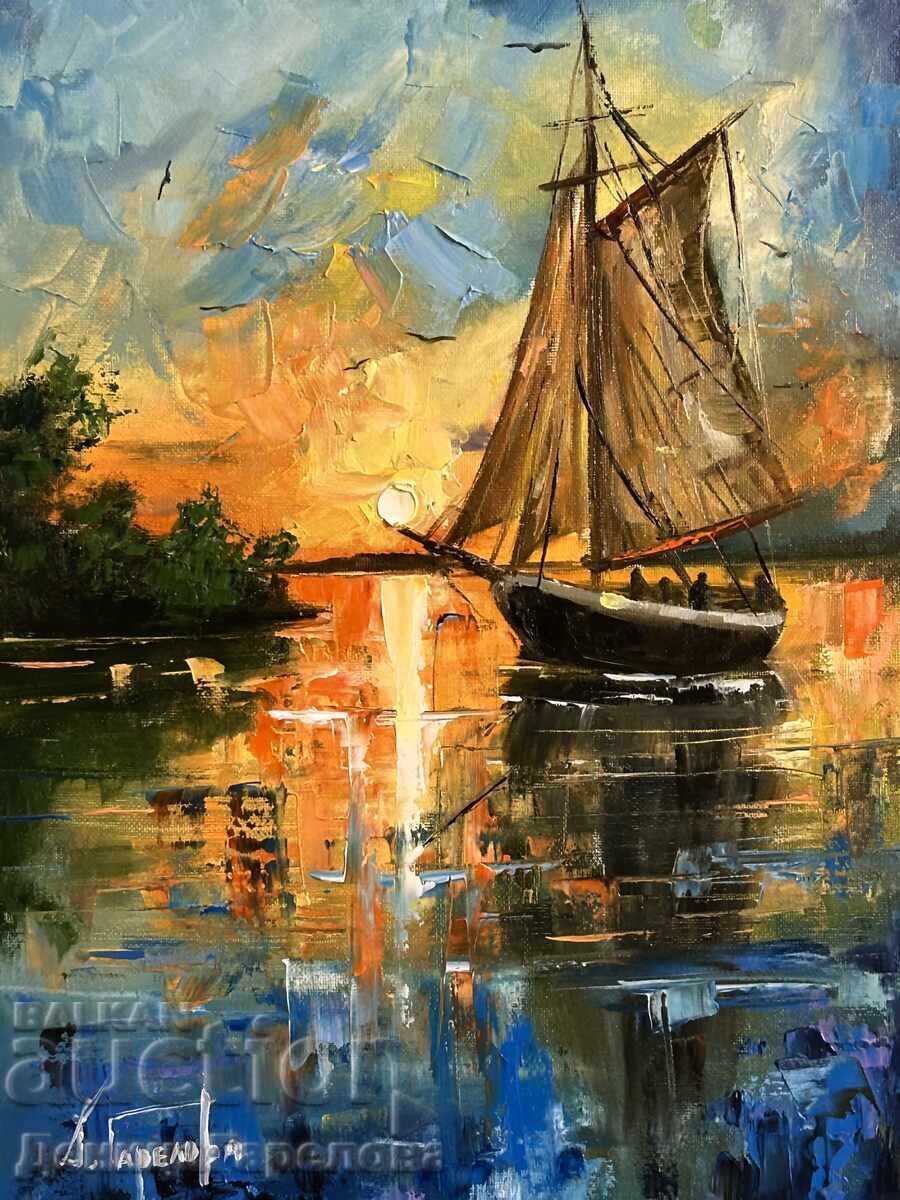 Denitsa Garelova painting 30/40 "Sea Sunset" Denitsa Garelova painting 30/40 "Sea Sunset"