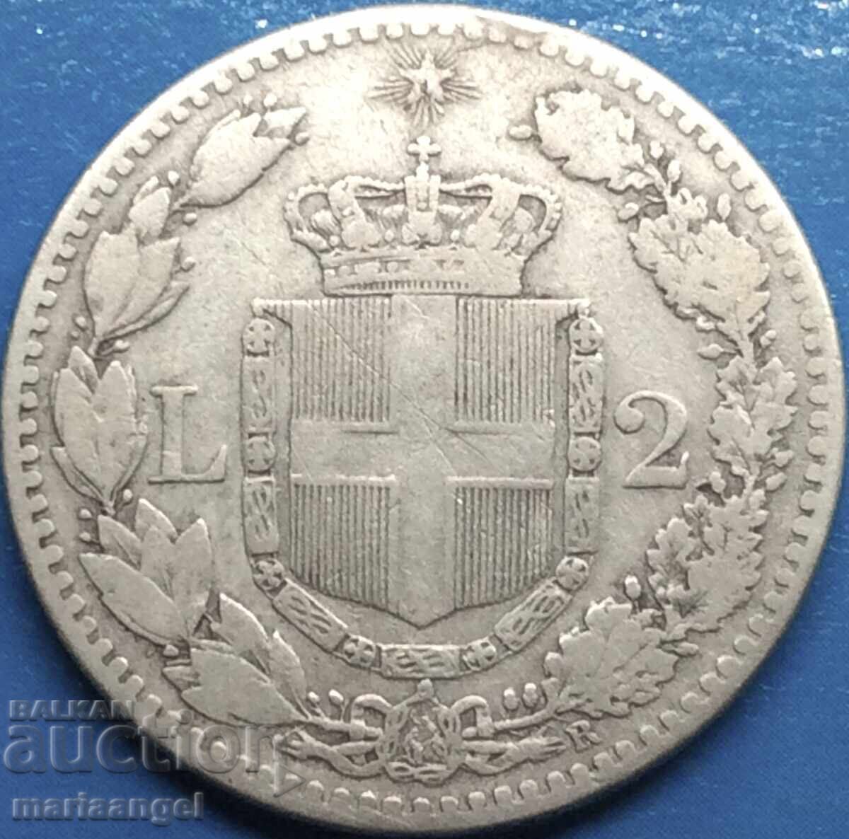Delivery of 2 Lire 1881 Italy Umberto I Silver