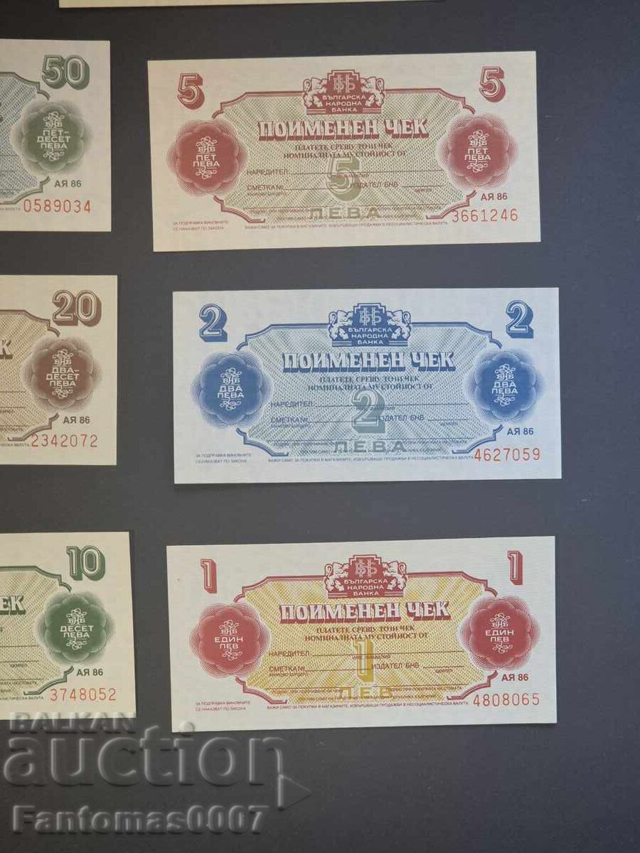 Delivery of SET OF NAMED CHECKS 1986 YEAR UNC Delivery of SET OF NAMED CHECKS 1986 YEAR UNC