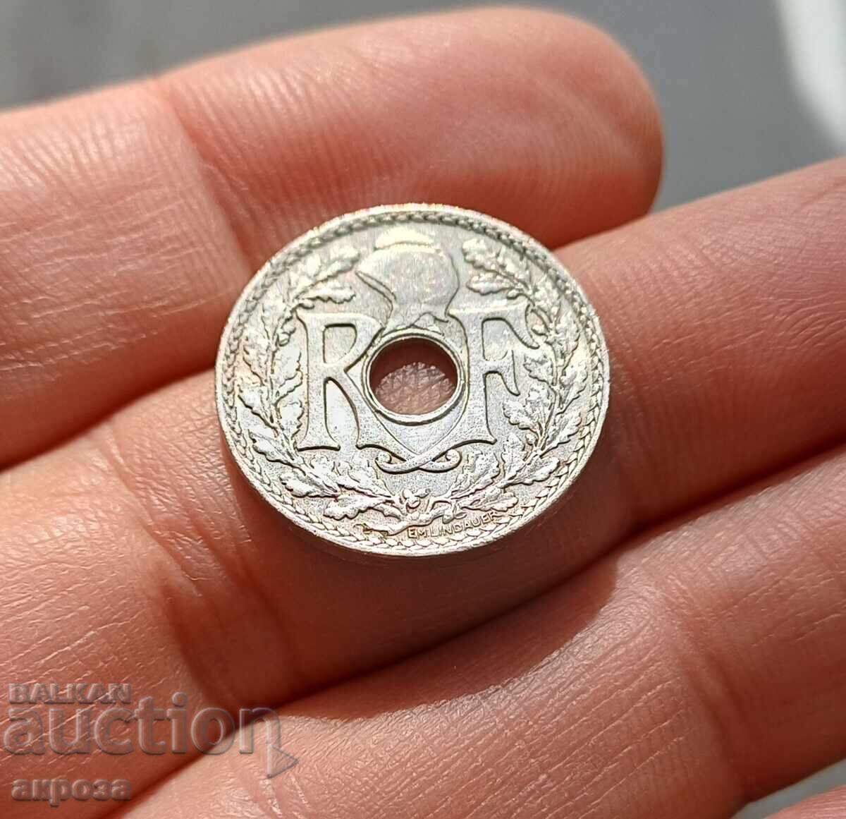 10 центимес Франция 1923 с гланца с цена 2.60 лв. | € 1.33