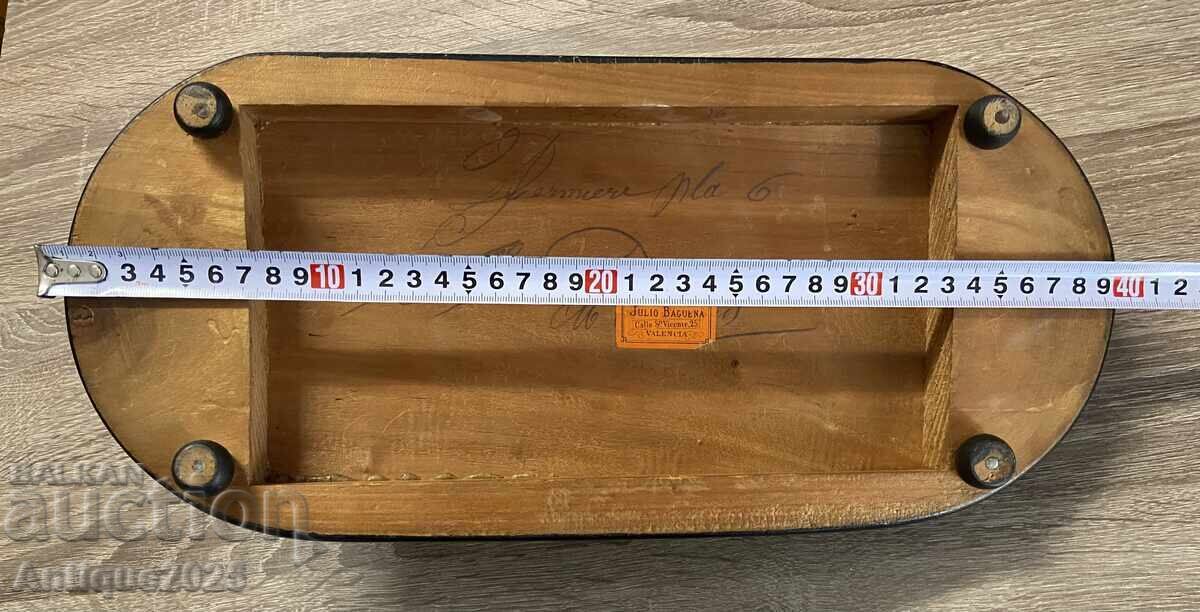 Αντίκα ισπανικό κηροπήγιο "Έρως" σε ξύλινη βάση - 5