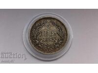 Excellent condition silver coin, 2 leva, 1882