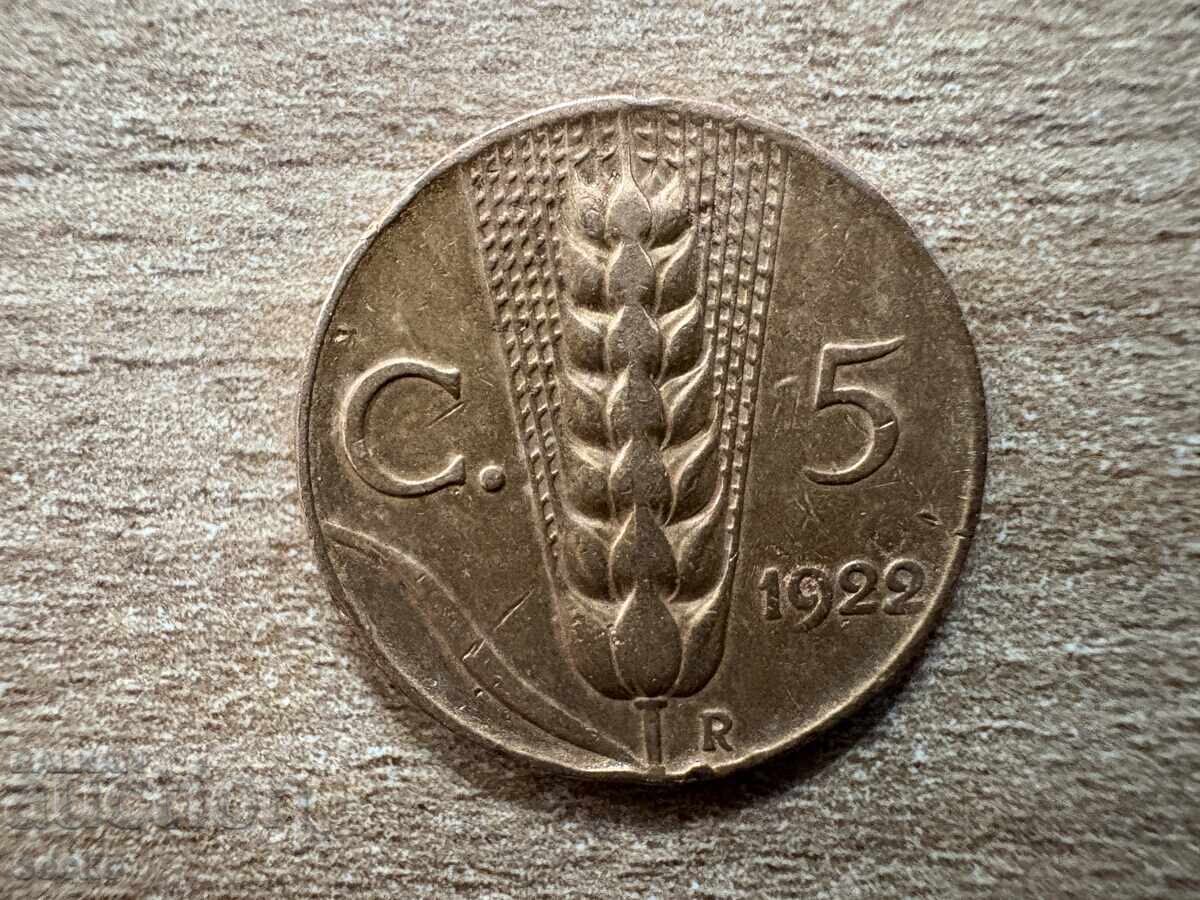 Ιταλία - 5 λεπτά (1922) Ιταλία - 5 λεπτά (1922)