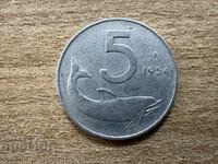 Italia - 5 lire (1954)