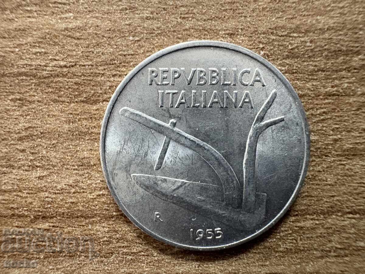 Италия - 10 лири (1955) с цена 0.20 лв. | € 0.10 Италия - 10 лири (1955) с цена 0.20 лв. | € 0.10