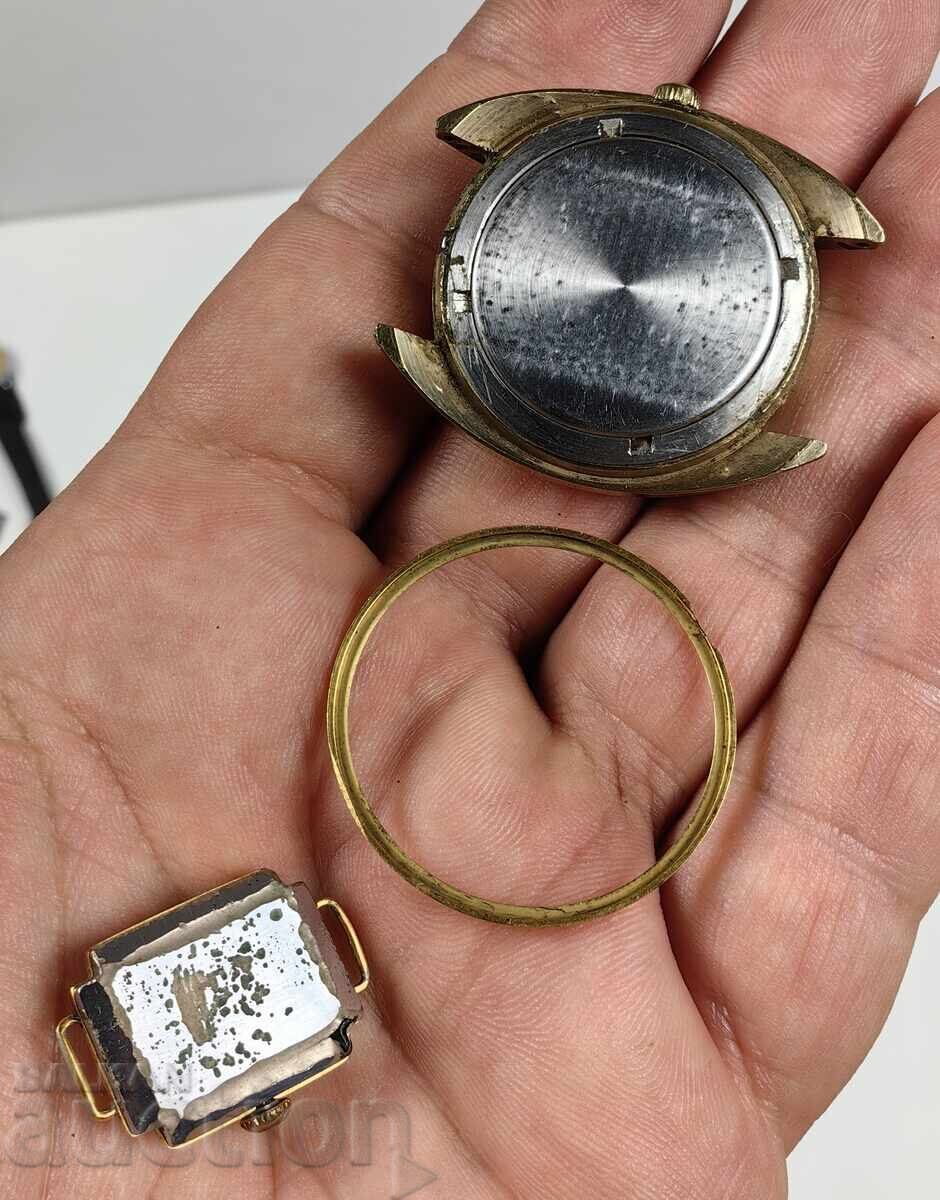 LOT OF GOLD-PLATED WATCHES - POLJOT STARTS, CHANGES DATE, GOLD-PLATED - 5 LOT OF GOLD-PLATED WATCHES - POLJOT STARTS, CHANGES DATE, GOLD-PLATED - 5