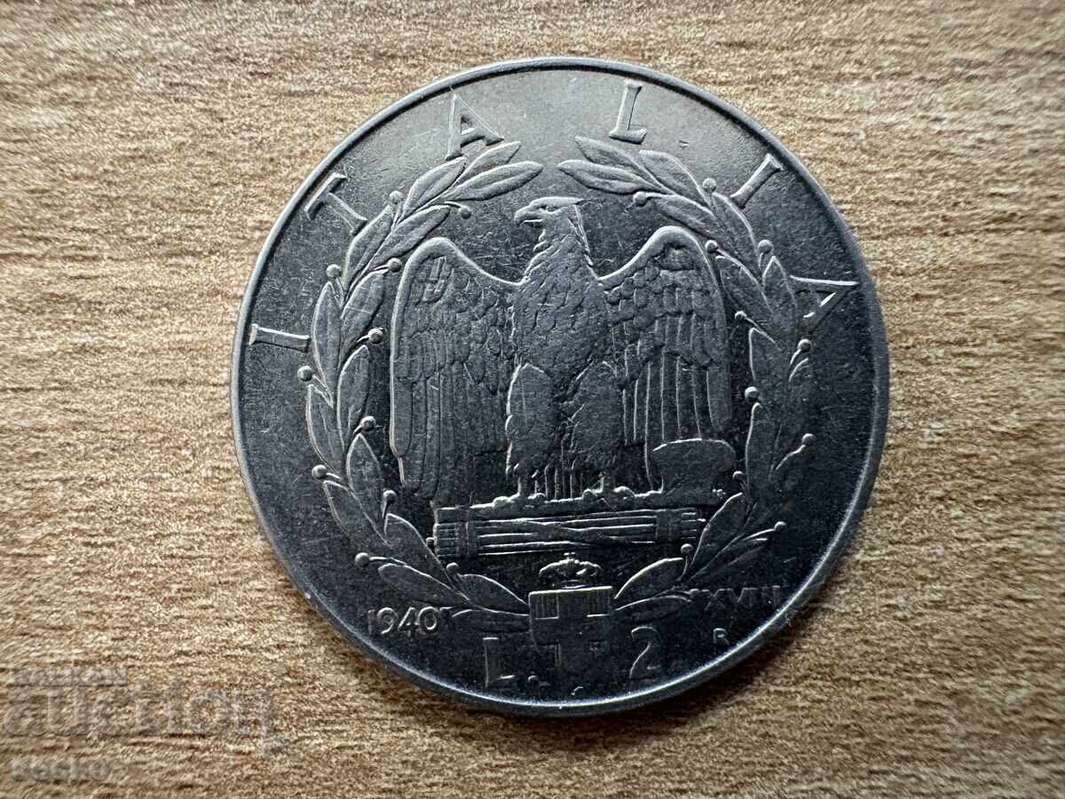 Italia - 2 lire (1940) - nemagnetică