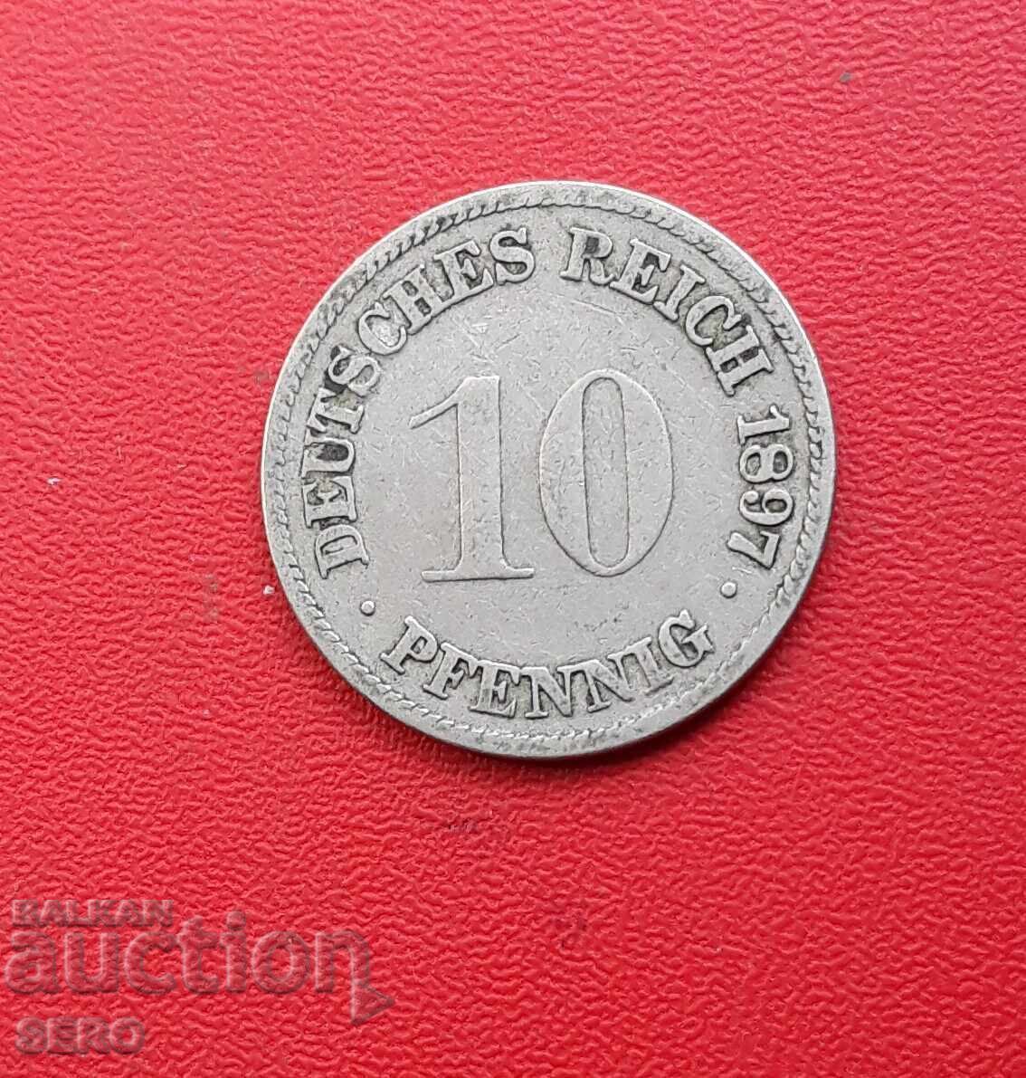 Германия-10 пфенига 1897 G-Карлсруе