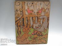 Pirografie VECHE pe LEMN