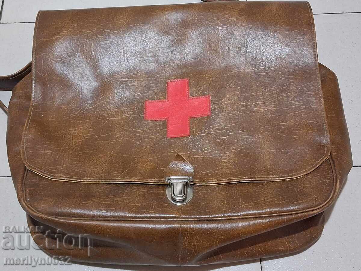 Ιατρική τσάντα εκπαιδευτή υγιεινής Ερυθρού Σταυρού δεκαετίας 40-60 - 6