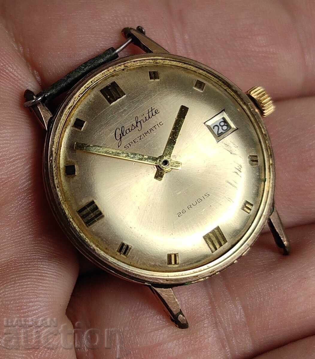 NON-WORKING GLASHUTTE SPEZIMATIC GUB AUTOMATIC GOLD-PLATED FOR PARTS with price 55.00 BGN | € 28.12 NON-WORKING GLASHUTTE SPEZIMATIC GUB AUTOMATIC GOLD-PLATED FOR PARTS with price 55.00 BGN | € 28.12