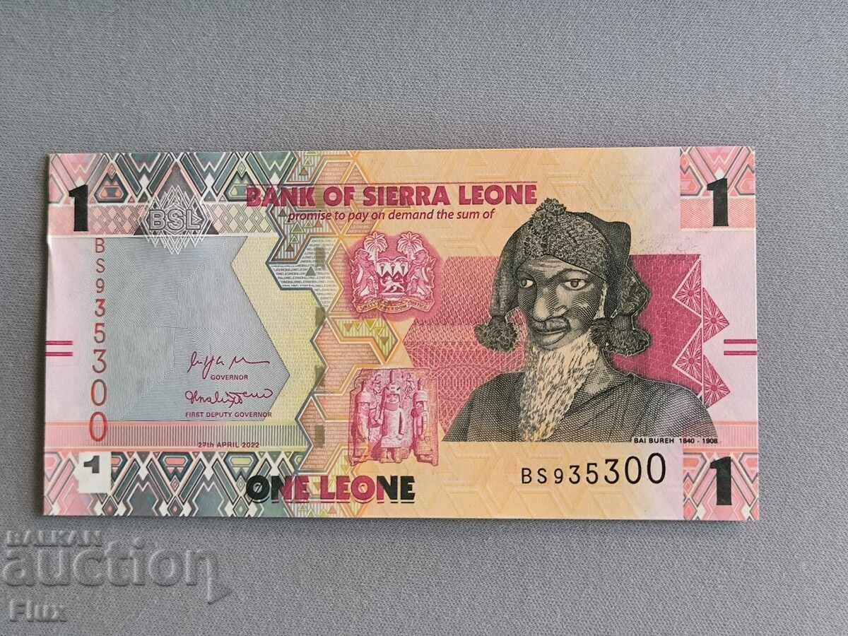 Bancnota - Sierra Leone - 1 leone UNC | 2022