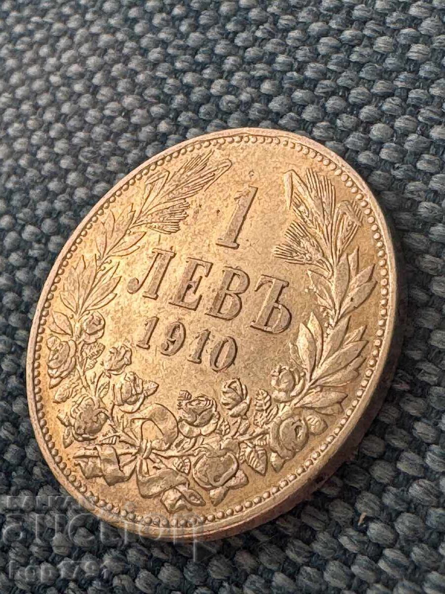 1 leu 1910 AU argint